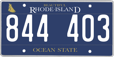 RI license plate 844403