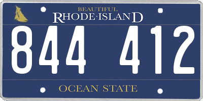 RI license plate 844412