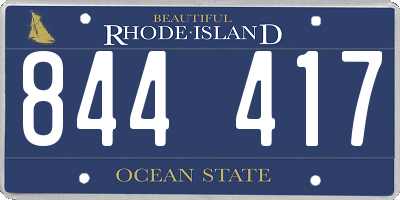 RI license plate 844417