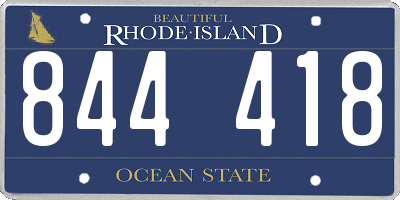 RI license plate 844418