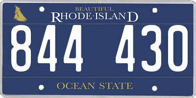 RI license plate 844430