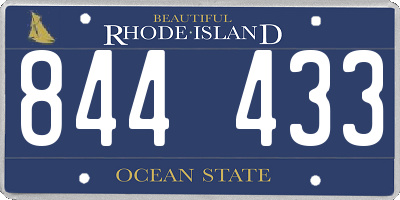 RI license plate 844433