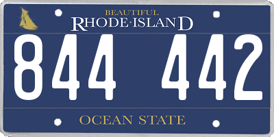 RI license plate 844442