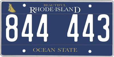RI license plate 844443