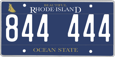 RI license plate 844444