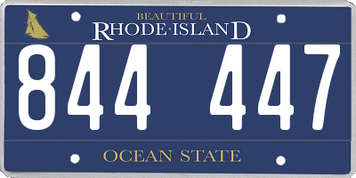 RI license plate 844447