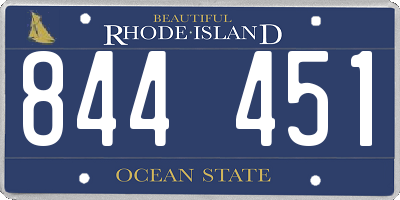 RI license plate 844451
