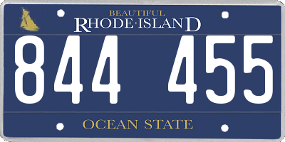 RI license plate 844455
