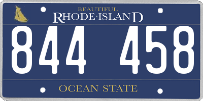 RI license plate 844458