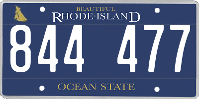 RI license plate 844477