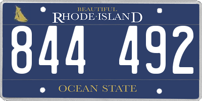 RI license plate 844492