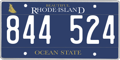RI license plate 844524