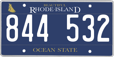 RI license plate 844532