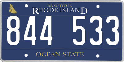 RI license plate 844533