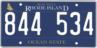 RI license plate 844534