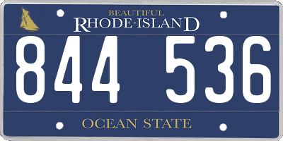 RI license plate 844536