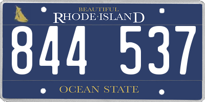 RI license plate 844537
