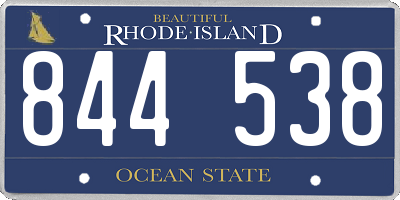 RI license plate 844538
