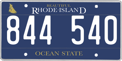 RI license plate 844540
