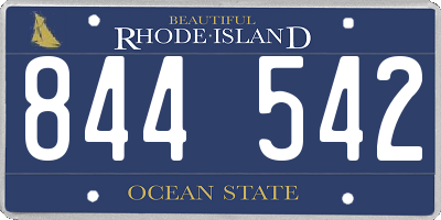 RI license plate 844542