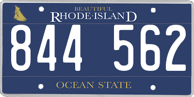 RI license plate 844562