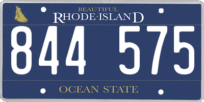 RI license plate 844575