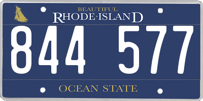 RI license plate 844577
