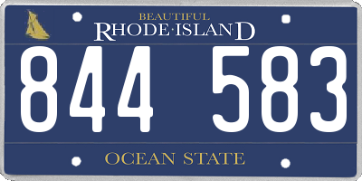 RI license plate 844583