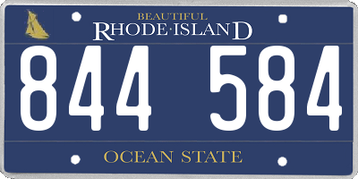 RI license plate 844584