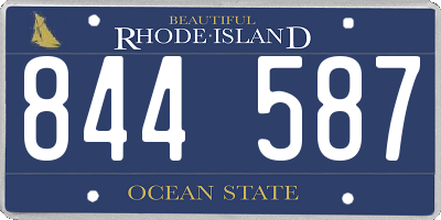 RI license plate 844587