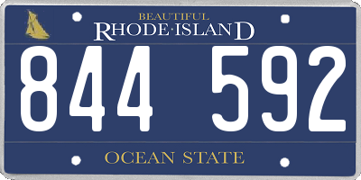 RI license plate 844592