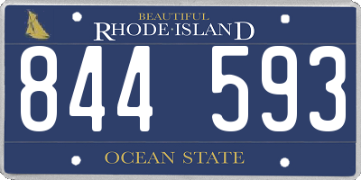 RI license plate 844593