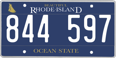 RI license plate 844597
