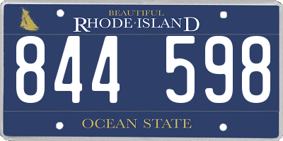 RI license plate 844598