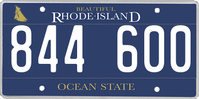 RI license plate 844600