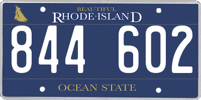 RI license plate 844602