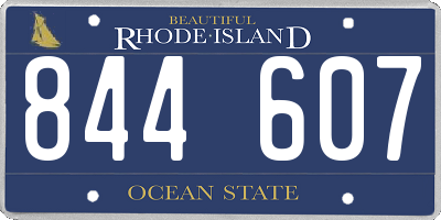 RI license plate 844607