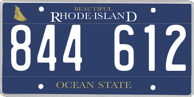 RI license plate 844612