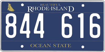 RI license plate 844616