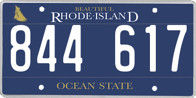 RI license plate 844617