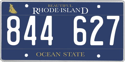 RI license plate 844627