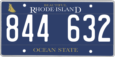 RI license plate 844632