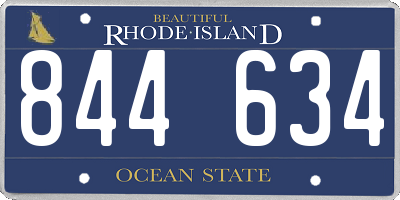 RI license plate 844634