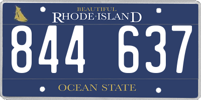 RI license plate 844637