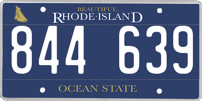 RI license plate 844639