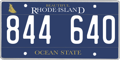 RI license plate 844640