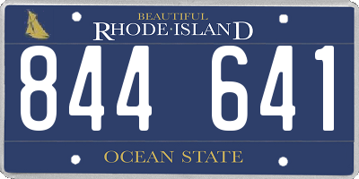RI license plate 844641