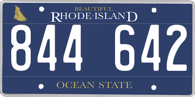 RI license plate 844642