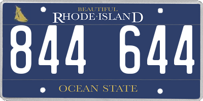 RI license plate 844644