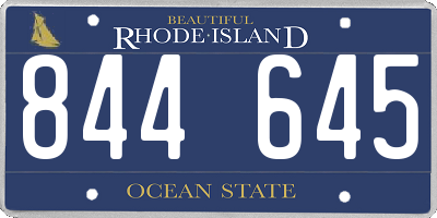 RI license plate 844645